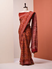 Brick Brown Vasansi Silk Patola Saree