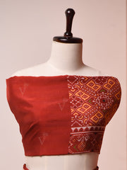 Brick Brown Vasansi Silk Patola Saree