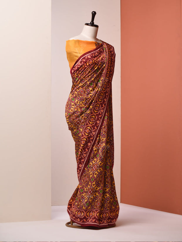 Brown Vasansi Silk Patola Saree