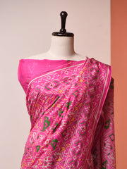 Hot Pink Vasansi Silk Patola Saree