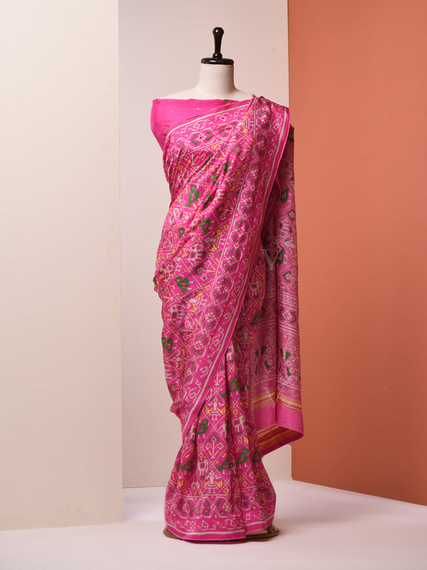 Hot Pink, Pink, Vasansi Silk, Patola, Saree  ,DD00, dropship, _label_Ready to Ship, CH