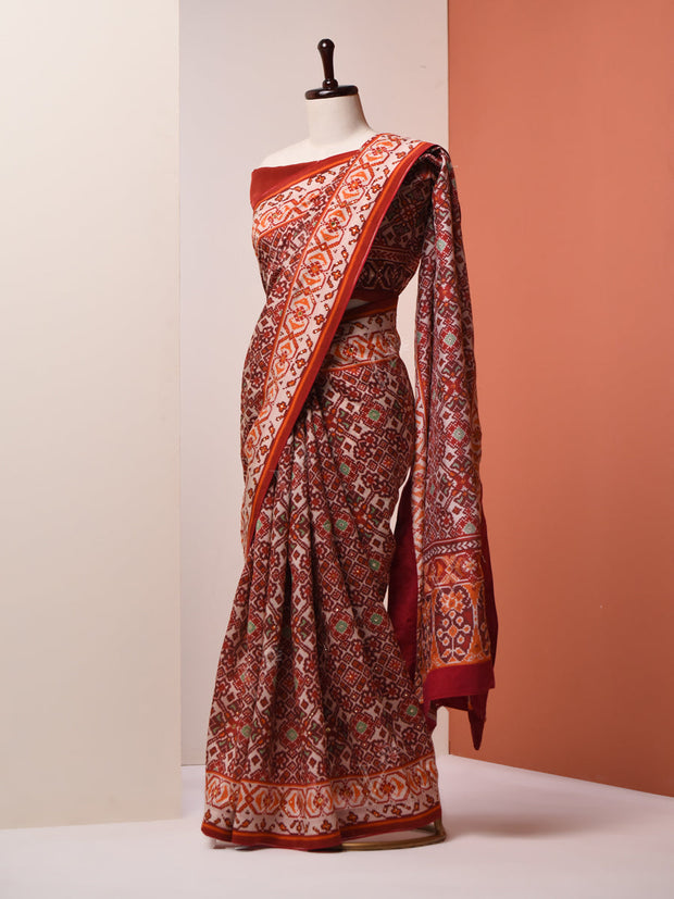 Brown Vasansi Silk Patola Saree