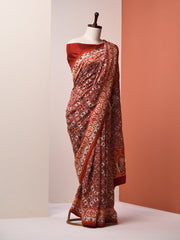 Brown Vasansi Silk Patola Saree