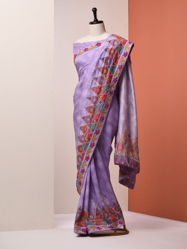 Lavender Vasansi Silk Saree