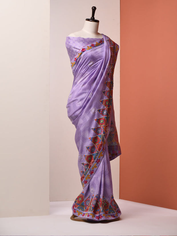 Lavender Vasansi Silk Saree