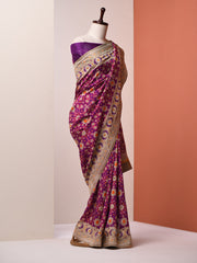 Purple Vasansi Silk Patola Saree