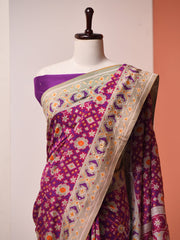 Purple Vasansi Silk Patola Saree