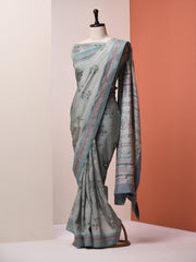 Dolphin Gray Vasansi Silk Saree