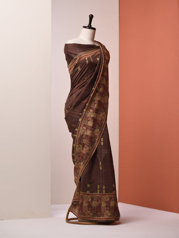 Walnut Brown Vasansi Silk Saree