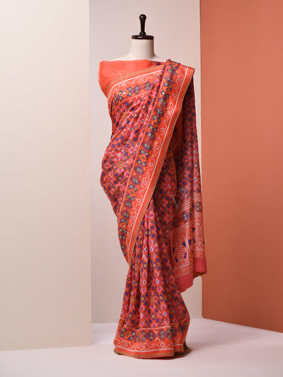 Orange, Vasansi Silk, Patola, Saree  ,DD00, dropship, _label_Ready to Ship, CH