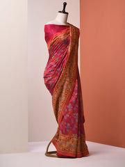 Pink Vasansi Silk Printed Saree