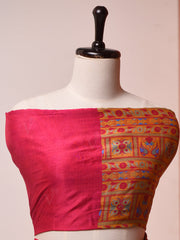 Pink Vasansi Silk Printed Saree