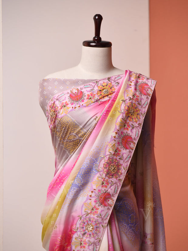 Multi-Color Shaded Vasansi Silk Saree