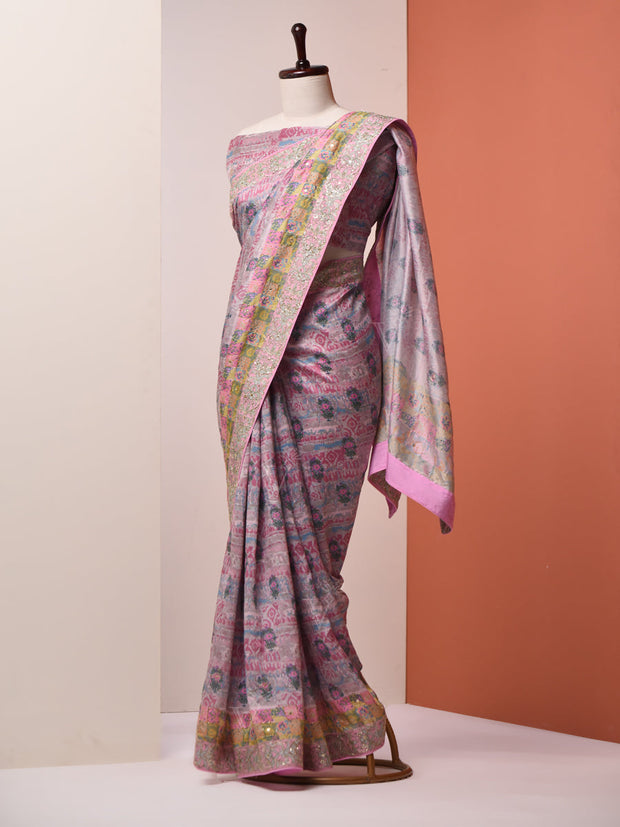 Multi-Color Vasansi Silk Printed Saree