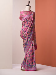 Pink Vasansi Silk Printed Saree