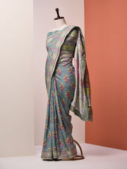 Steel Grey Vasansi Silk Saree