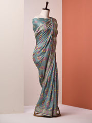 Steel Grey Vasansi Silk Saree