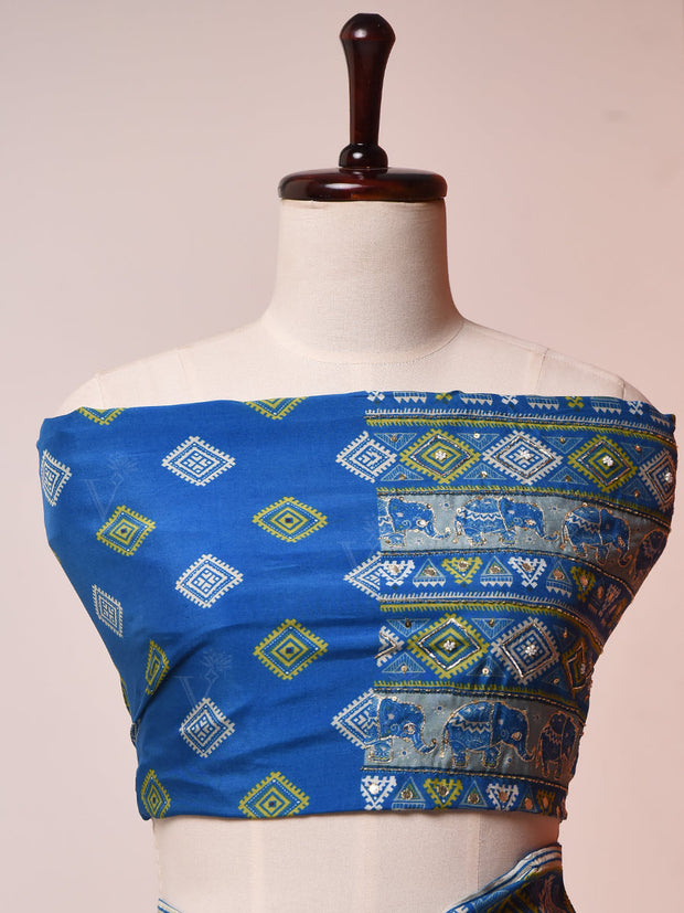 Yale Blue Vasansi Silk Saree