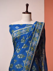 Yale Blue Vasansi Silk Saree