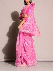 Pink Pure Organza Saree