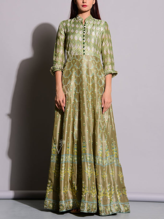 Anarkali, Anarkalis, Suit, Gown, Gowns, Silk, Silk Suit, Floor Length, Printed, Heavy, Long Kurti, Party Wear