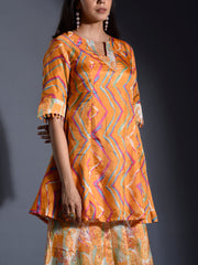 Mustard Vasansi Silk Leheriya Palazzo Set