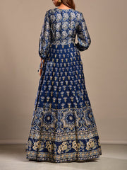 Midnight Blue Handcrafted Anarkali Tunic