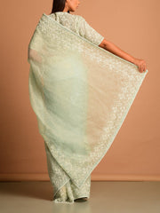 Grey Organza Saree