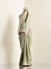 Green Tussar Silk Saree