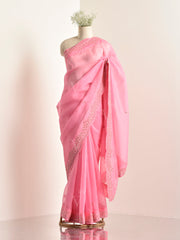 Pink Organza Saree