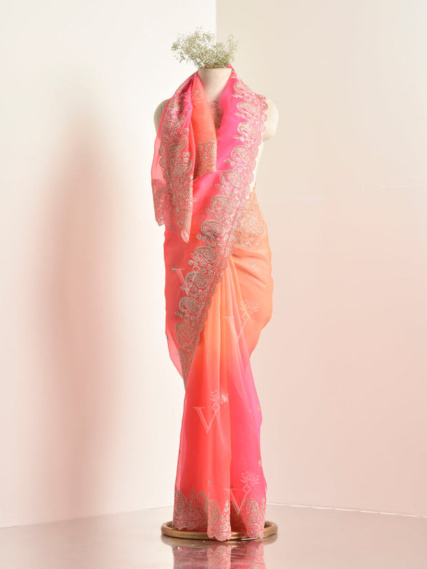 Multi Color Organza Saree