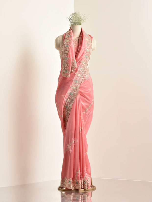 Peach Silk Saree