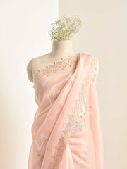 Peach Organza Saree