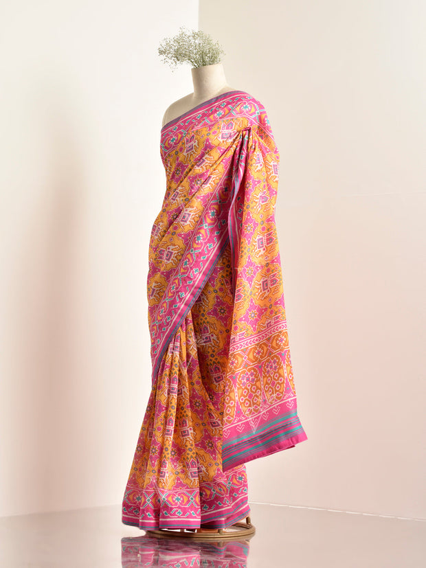 Yellow Vasansi Silk Patola Saree