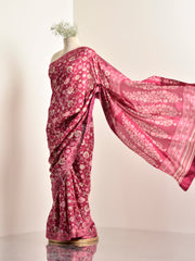 Pink Vasansi Silk Printed Saree