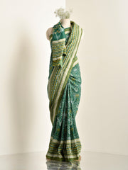 Green Vasansi Silk Printed Saree