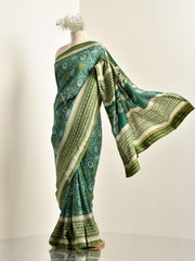 Green Vasansi Silk Printed Saree