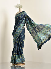 Blue Vasansi Silk Printed Saree