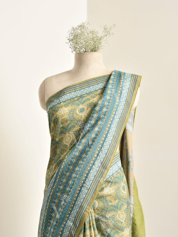 Green Vasansi Silk Printed Saree