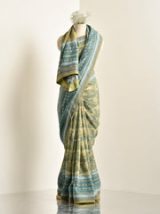 Green Vasansi Silk Printed Saree