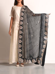 Black Leheriya Georgette Gota Patti Dupatta