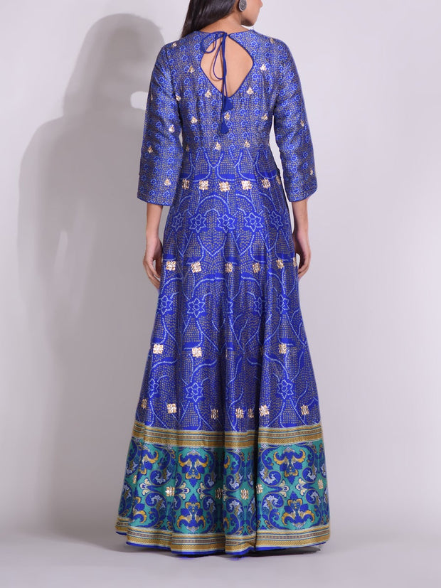 Blue Vasansi Silk Highlighted Gown