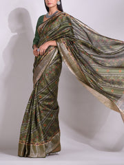 Green Tussar Printed Saree