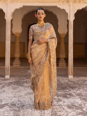 Beige Gota Patti Tissue Saree