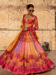 Multi Color Vasansi Silk Printed lehenga Set