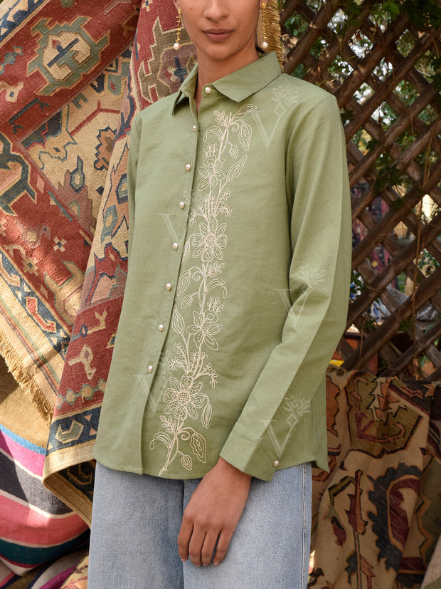 Green Cotton Shirt