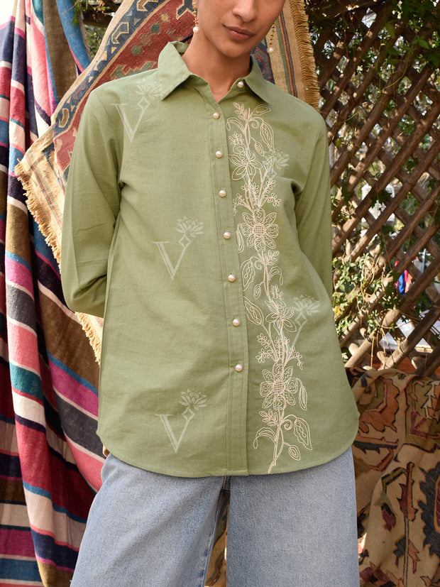 Green Cotton Shirt