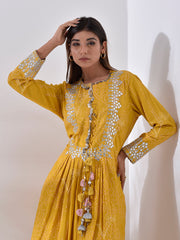 Mustard Yellow Rayon Peplum Salwar Set