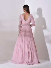 Baby pink Georgette Cocktail Gown