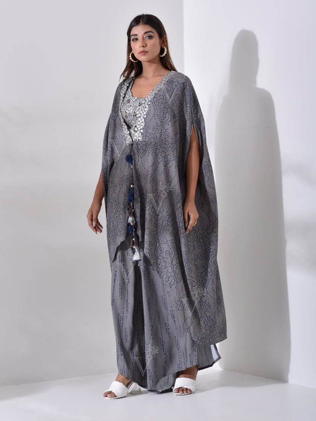 Charcoal Grey Cape Pant Set